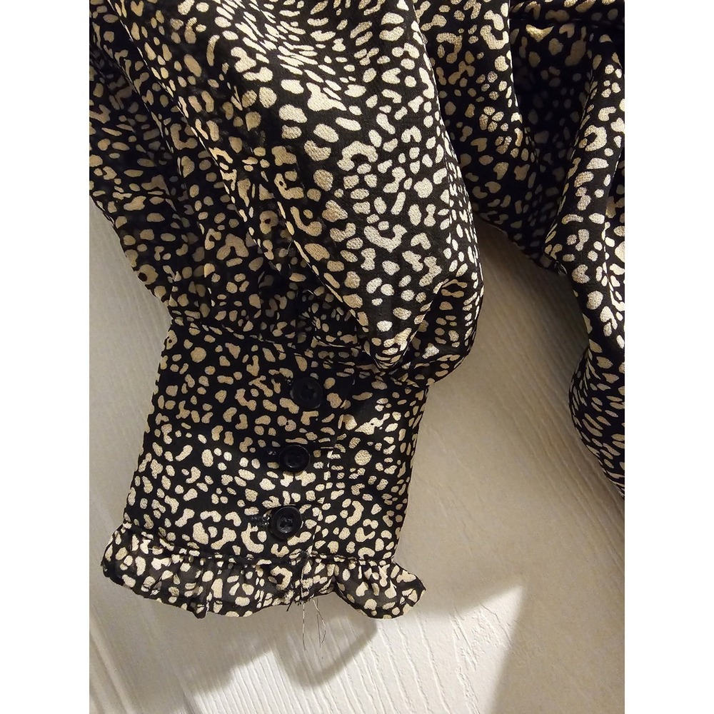 Womens Long Sleeve Dress Size Medium Black Rouched Fitted Formal Dance Party - Picture 9 of 11